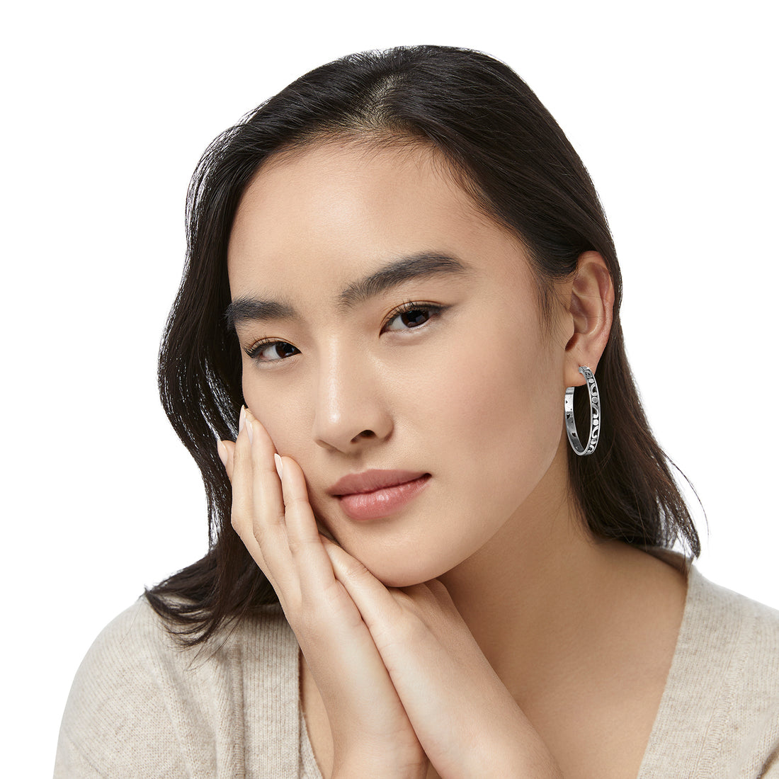 Brighton | Contempo Large Hoop Earrings-Silver