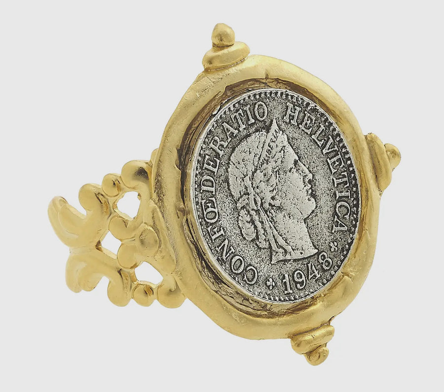 Susan Shaw | Two Tone Coin Adjustable Ring