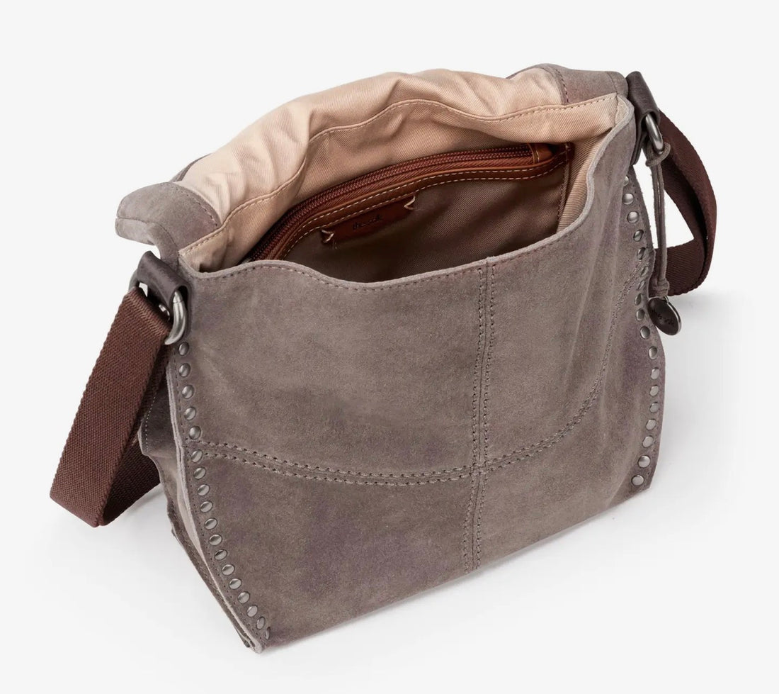 Silverlake Flap Crossbody - Mushroom Suede