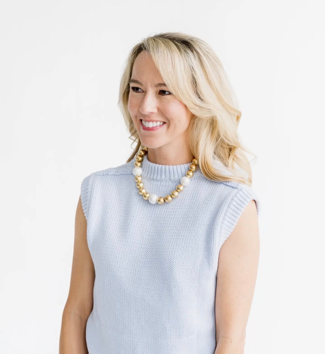 Susan Shaw | Gold + Cotton Pearl Necklace