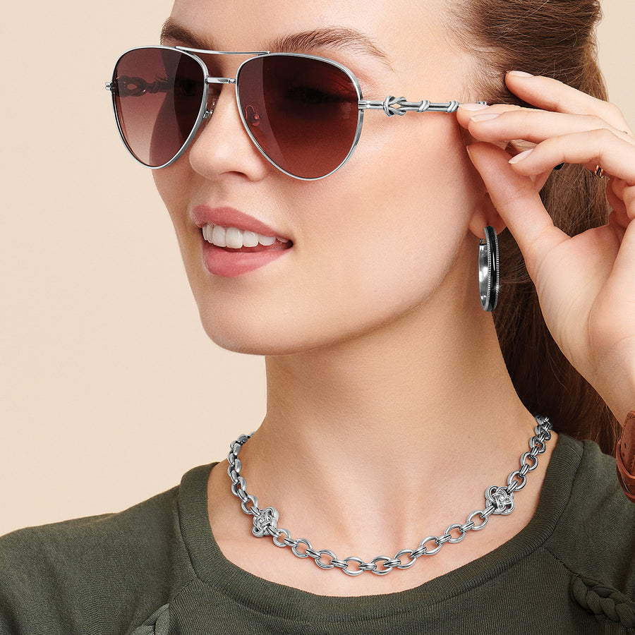 Brighton | Interlok Noir Heirlom Hoop Earrings