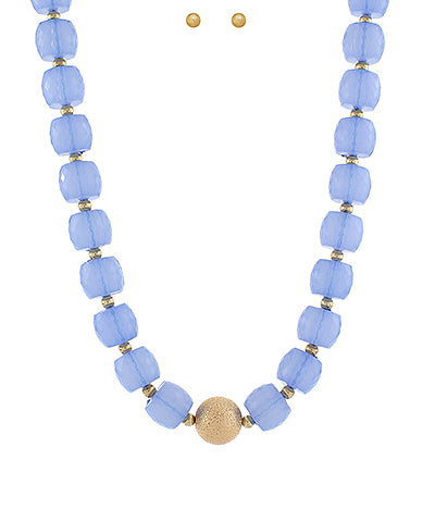 Faceted Beaded Necklace-3 Colors