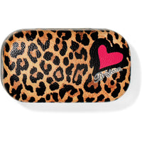 Leopard print case with a pink heart and 'BRIGHTON' branding 