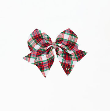Mary Square Magnetic Bow-Holiday Plaid