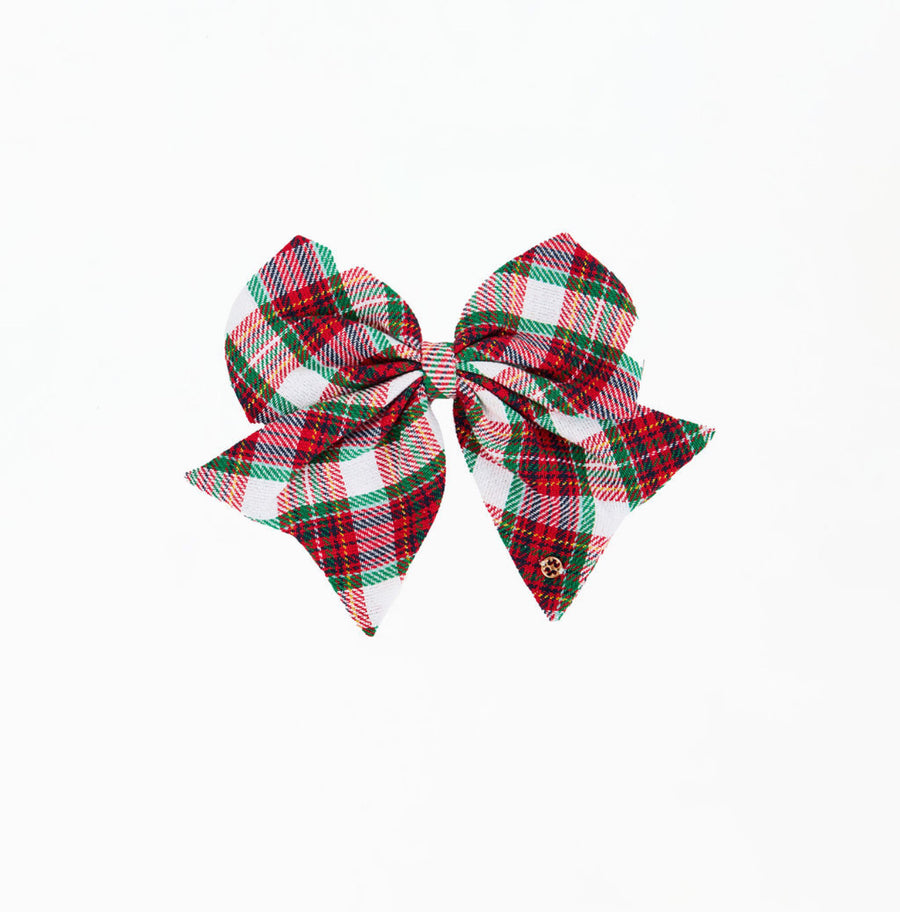 Mary Square Magnetic Bow-Holiday Plaid