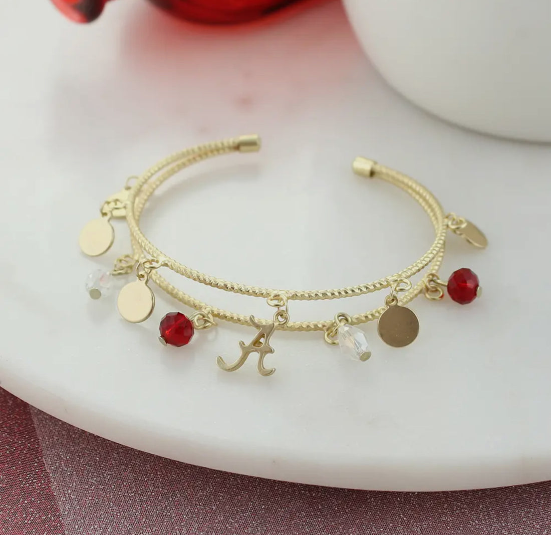 Alabama Logo Gold Cuff Bracelet