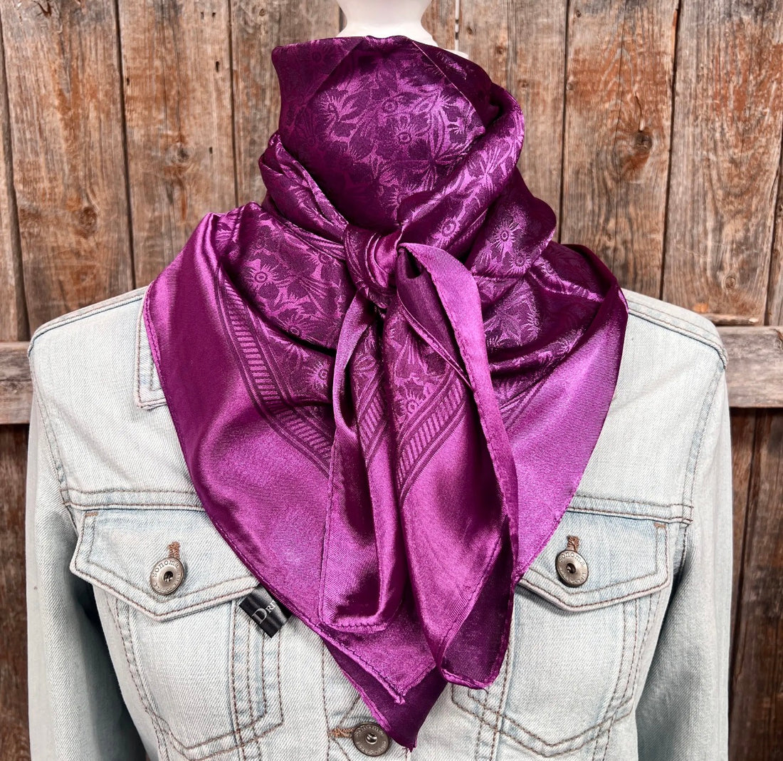 Purple Jacquard Wild Rag Scarf