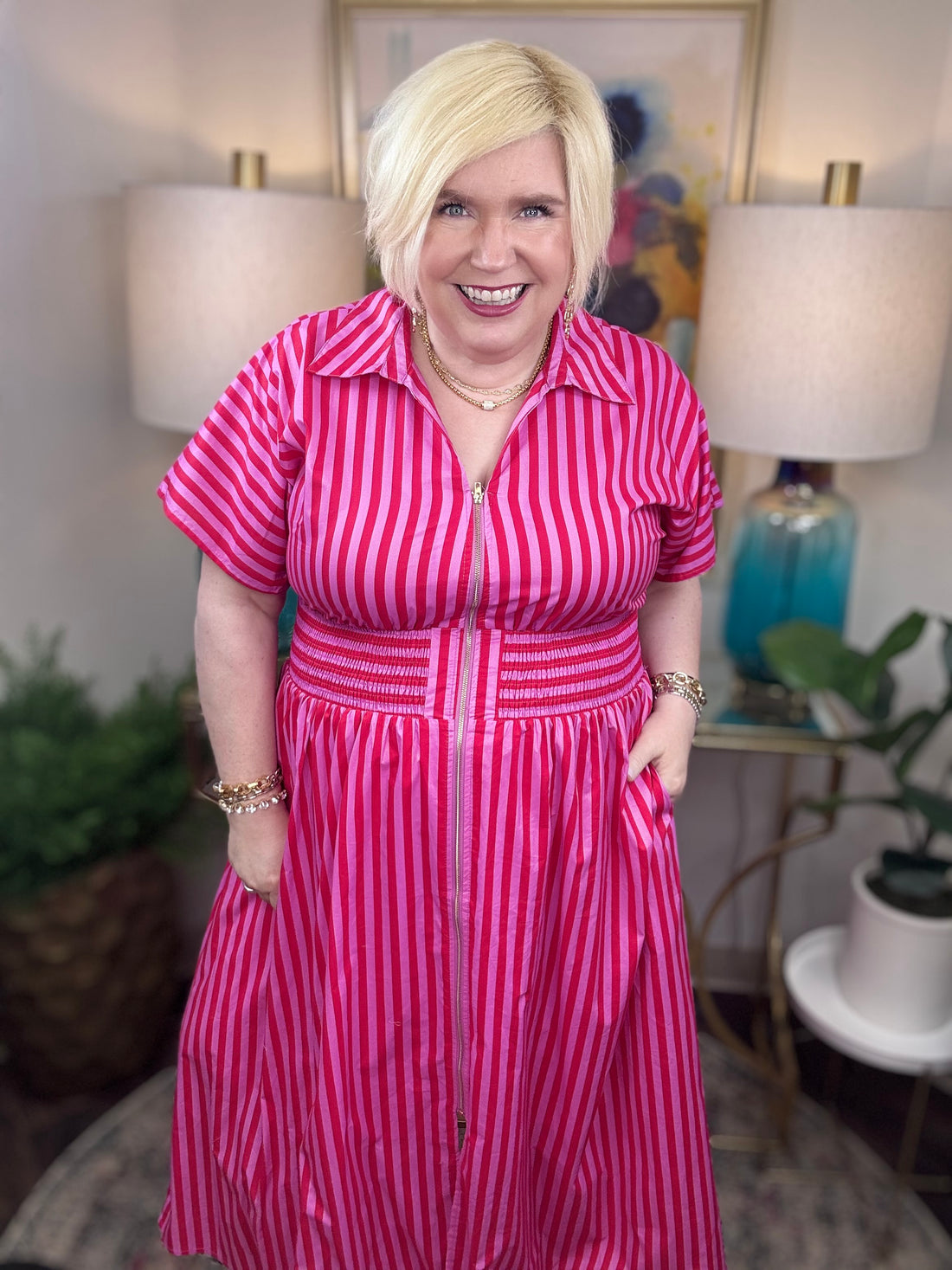 Lizzy Dress-S-2X: 2 Colors!