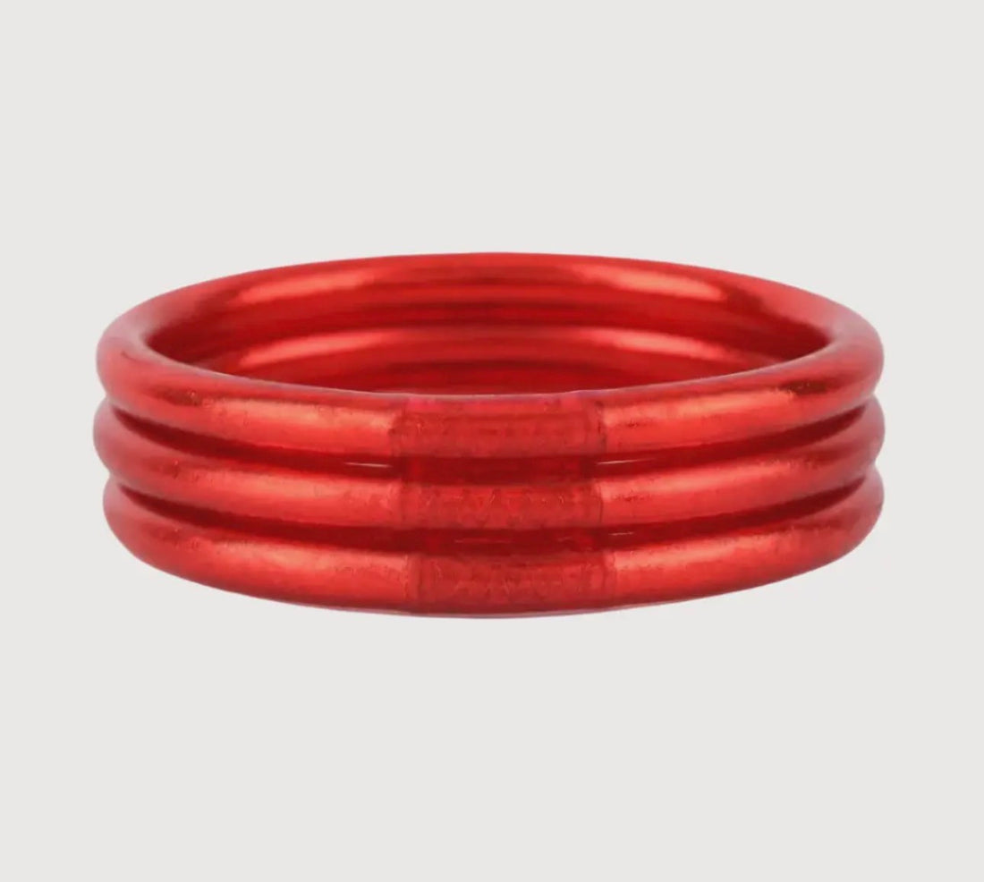 BuDhaGirl | Crimson All Weather Bangles® (Set of 3) - Serenity Prayer