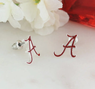 Alabama Enamel Logo Stud Earrings