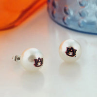 Pearl Logo Stud Earrings