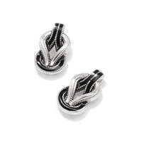 Brighton | Interlok Harmony Post Earrings-Black/Silver