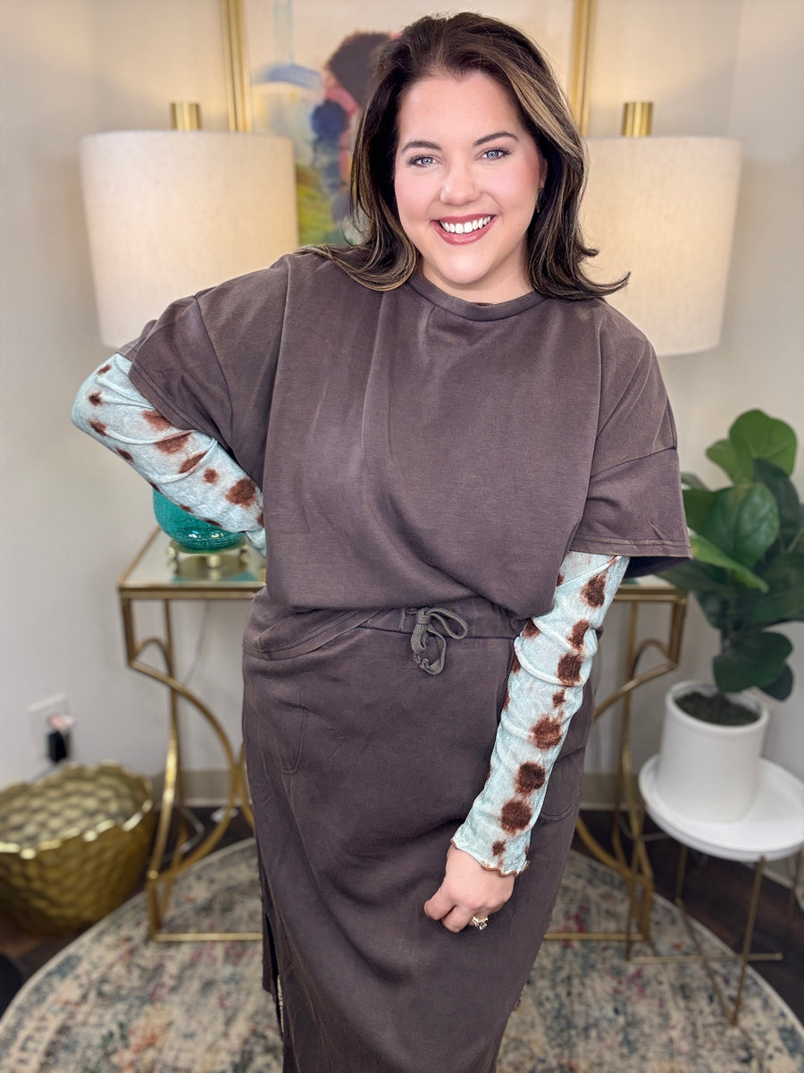 Dotted Line Layering Shirt-S-3X, 2 Colors!