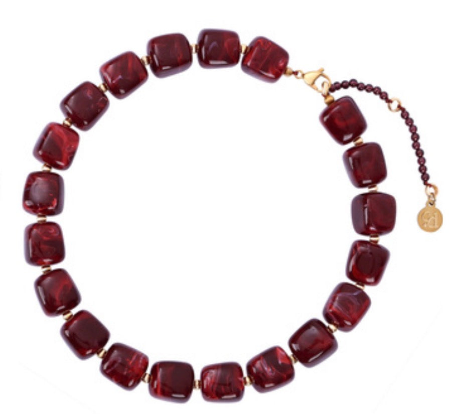 Cape Diablo | Chunky Square Bead Necklace-7 Colors