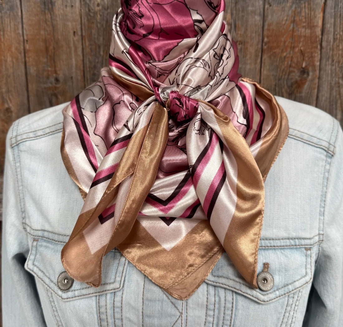 Pink Roses Wild Rag Scarf