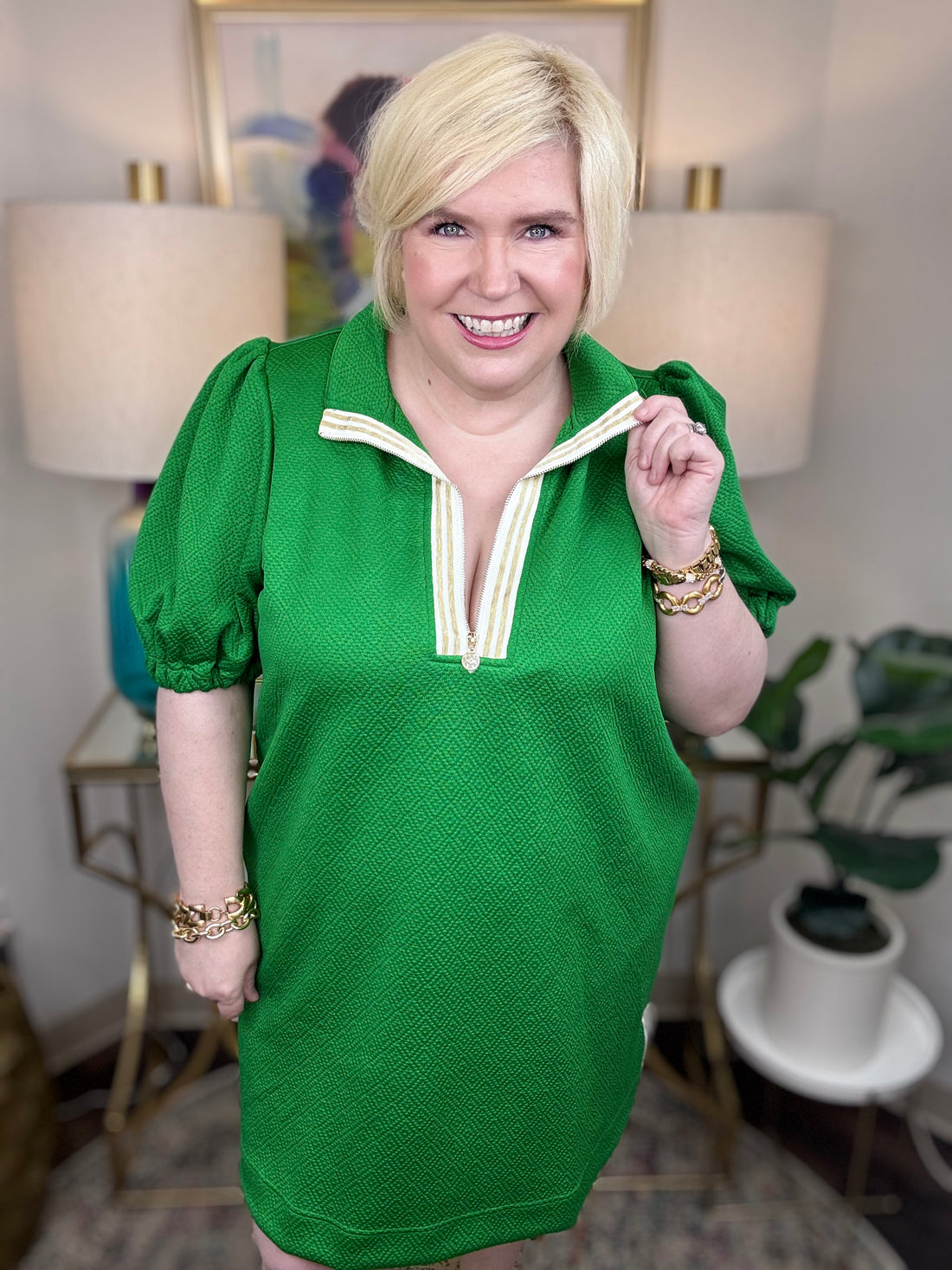 Mary Square Andie Dress-Green - The Shoppes at Coldwater