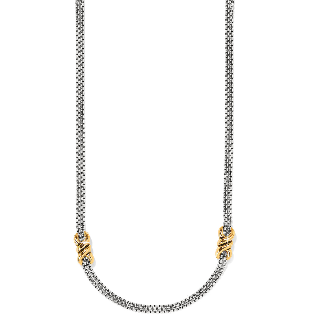 Brighton | Interlok Twist 2 Tone Double Chain Necklace