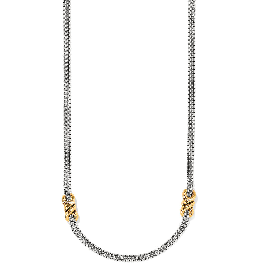 Brighton | Interlok Twist 2 Tone Double Chain Necklace