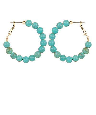Small Bead Turquoise Earrings