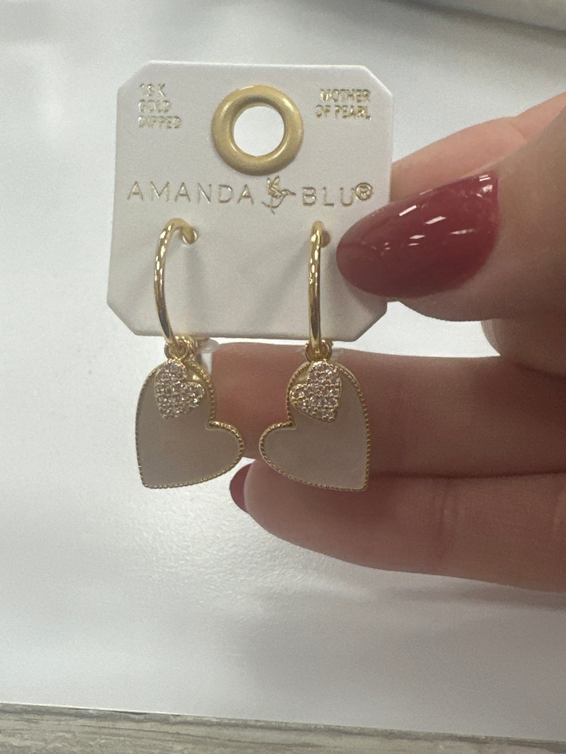 Gold Heart Drop Earrings