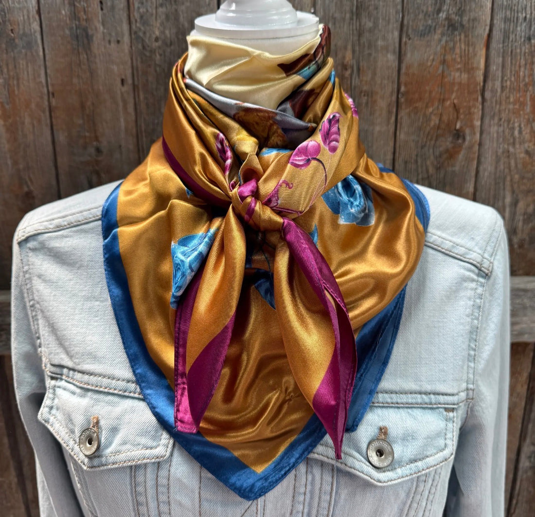 Gold & Floral Wild Rag Scarf