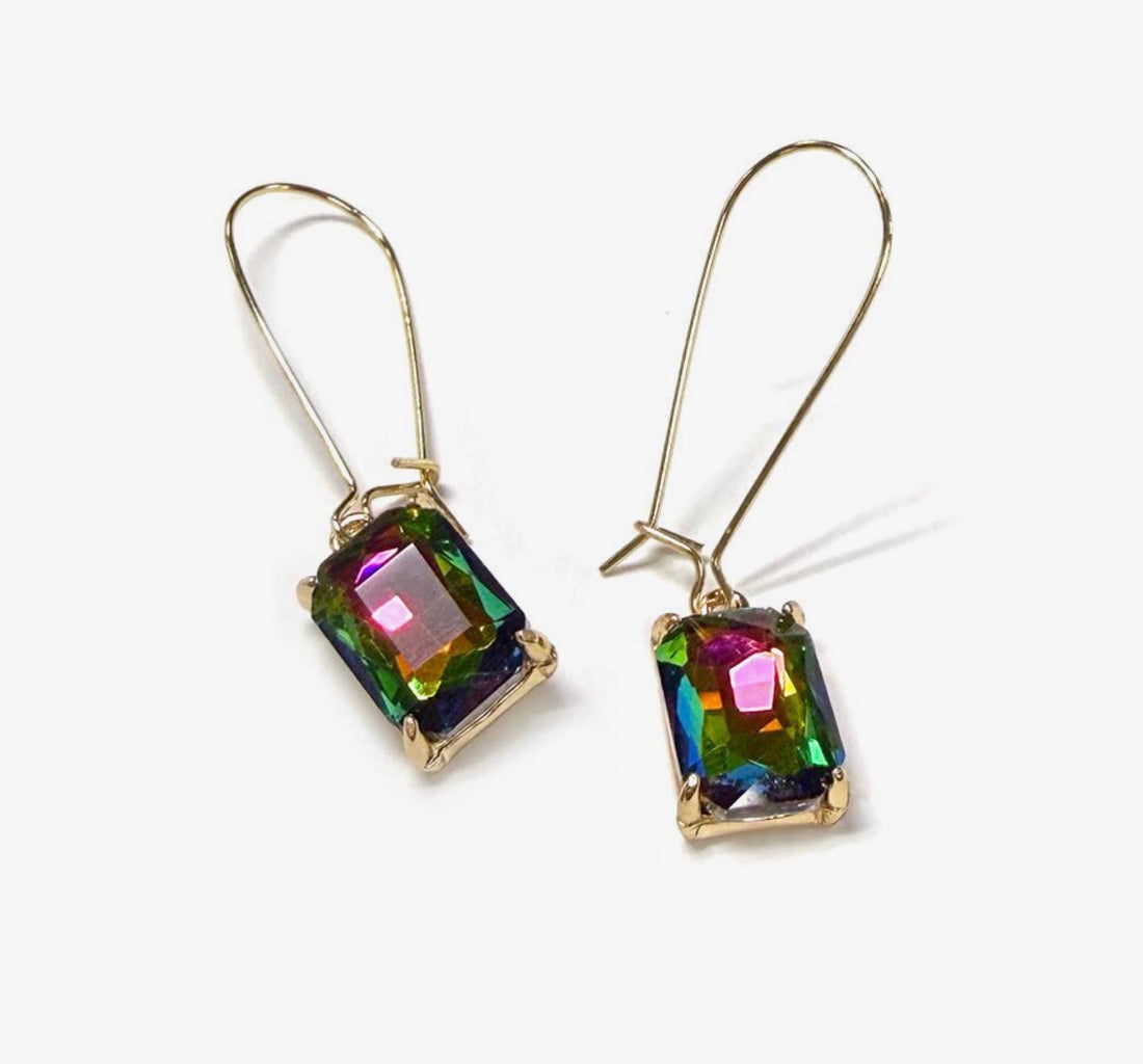 Rectangle Sparkle Earrings-6 Colors