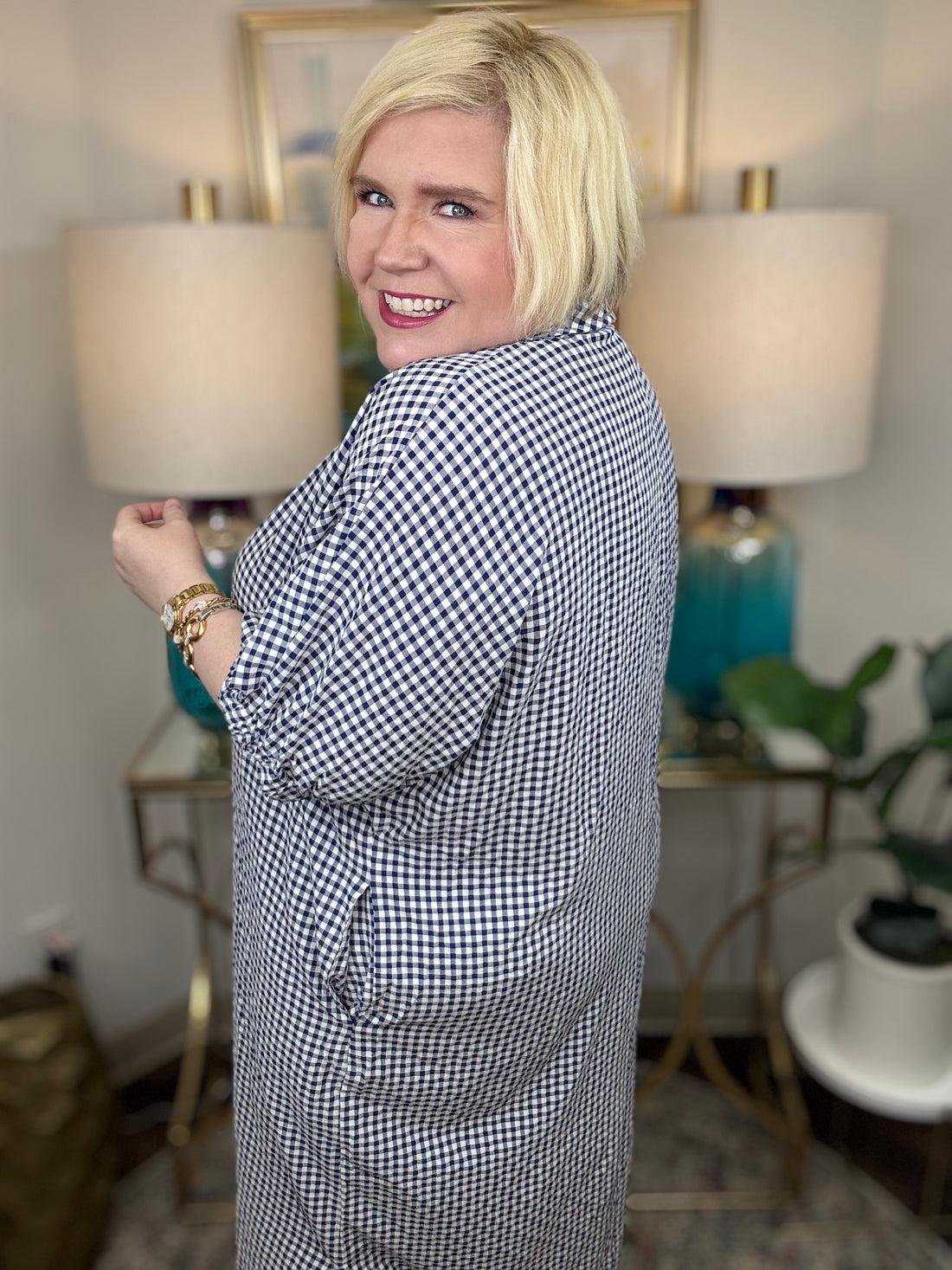 Clockwork Curvy Dress-Navy - The Shoppes at Coldwater