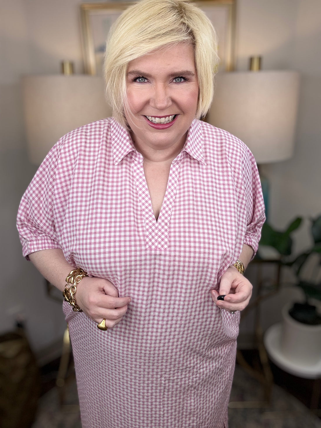 Clockwork Curvy Dress-Pink - The Shoppes at Coldwater