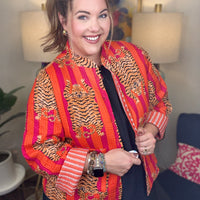 Quilted Jacket-Pink Tiger
