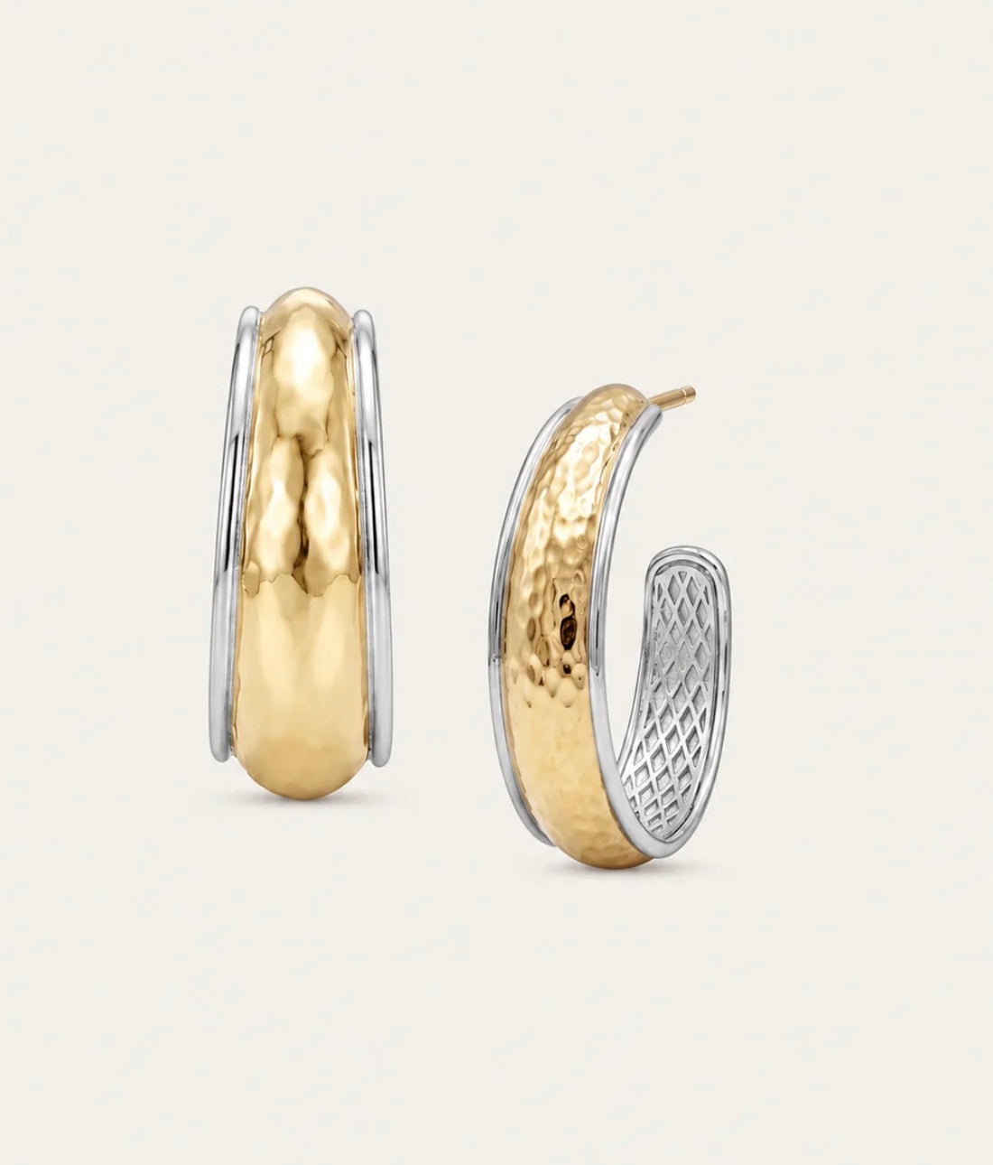 Natalie Wood | Reflection Hoop Earrings-Gold/Silver