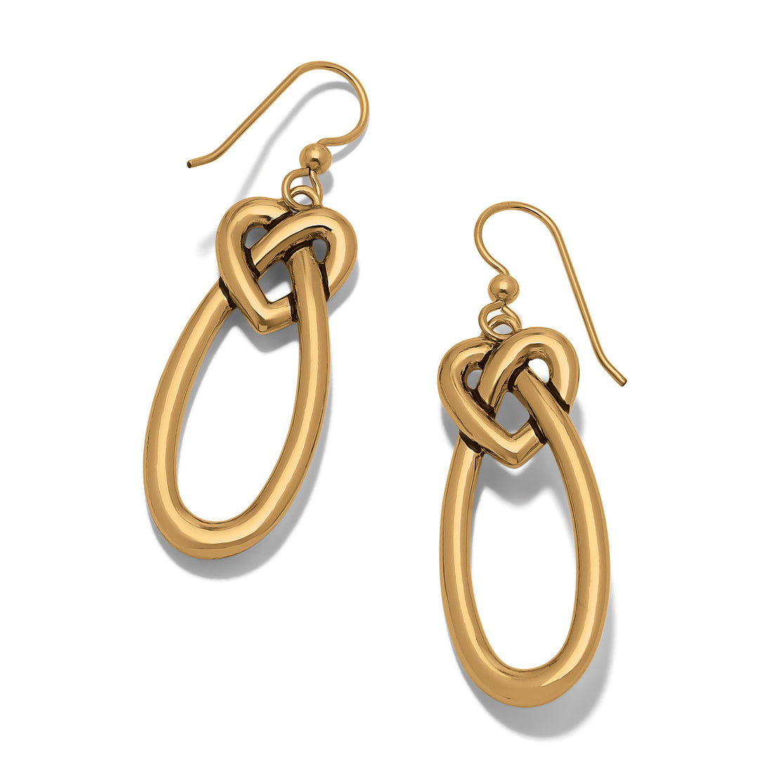 Brighton | Interlok Linked Hearts French Wire Earrings-Gold