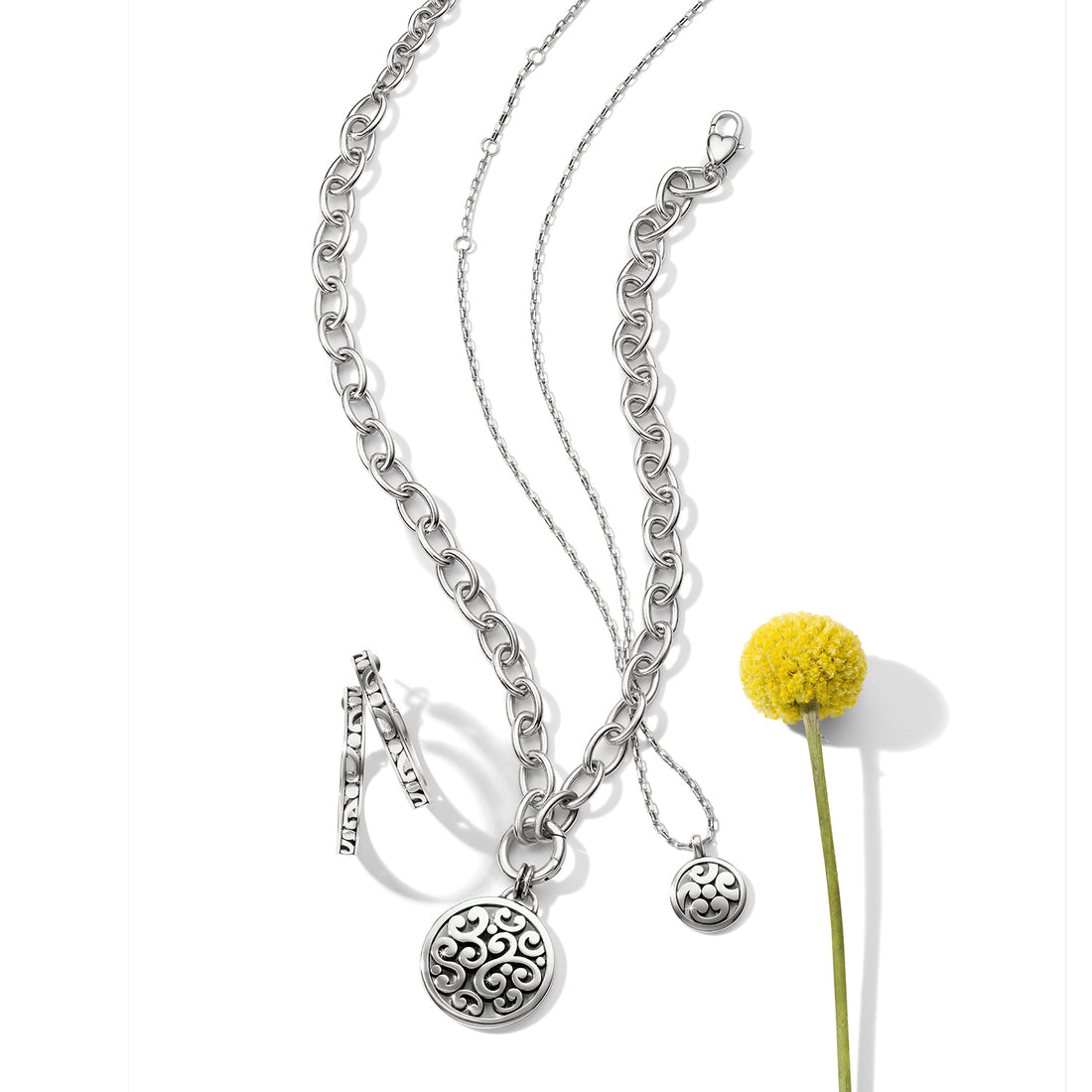 Brighton | Contempo Medallion Petite Necklace-Silver