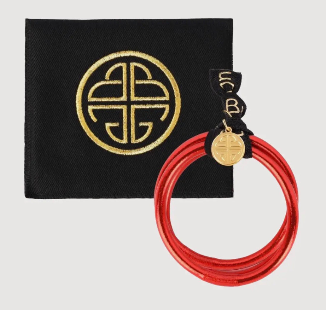 BuDhaGirl | Crimson All Weather Bangles® (Set of 3) - Serenity Prayer