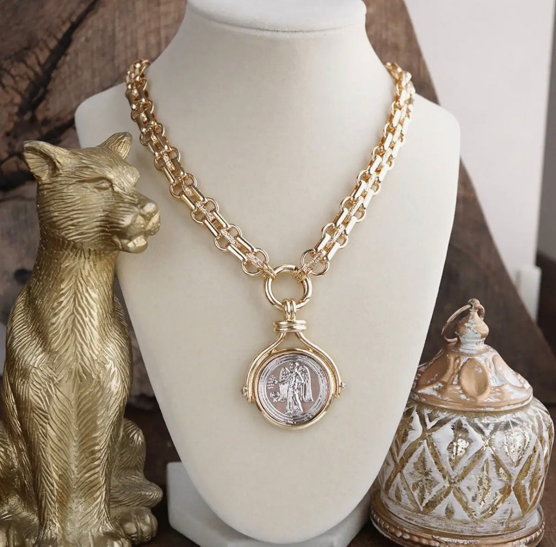 Gilded Keepsake Coin Necklace
