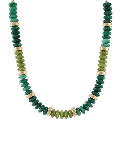 Disc Bead Necklace-Green
