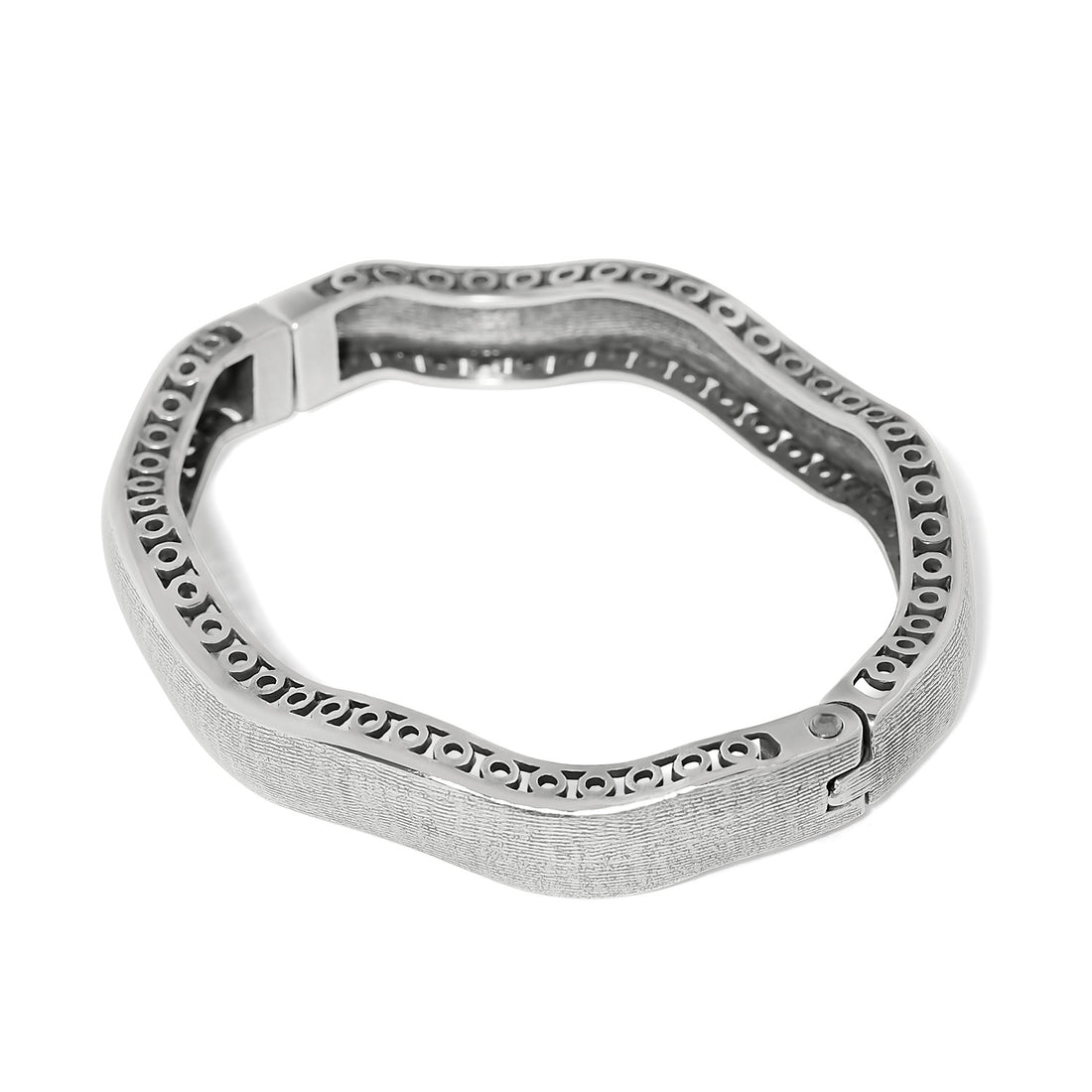 Brighton | Inner Circle Wide Hinged Bangle-Silver