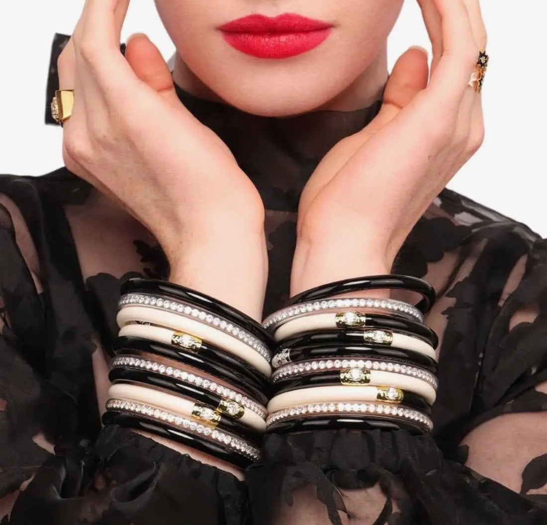 BuDhaGirl | Black/Ivory Yin & Yang All Weather
Bangles® (Awb®)
