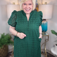 Leave It All Behind Dress-Hunter Green