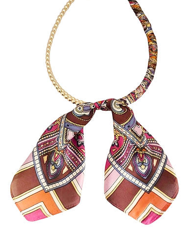 Bead and Scarf Necklace