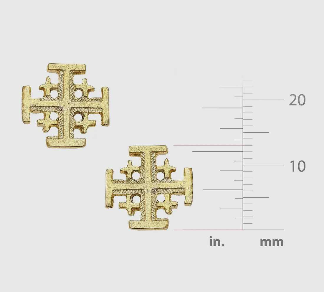 Susan Shaw Gold Multi Cross Stud Earring