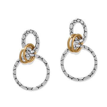 Brighton | Pebble Link Two Tone Post Drop Earrings
