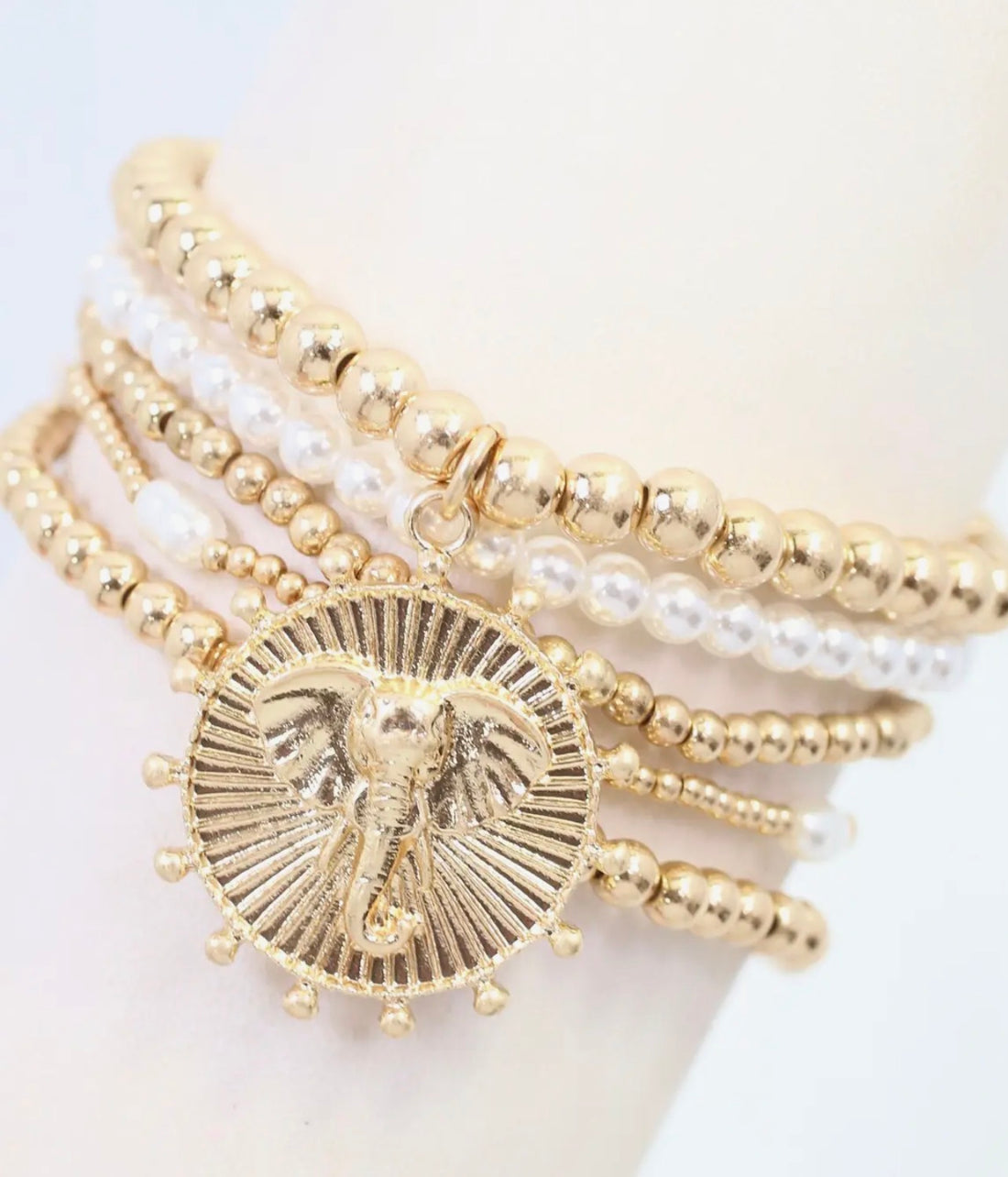 Caroline Hill | Carmen Coin Bracelet Set- Elephant