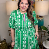 Mary Square Riley Dress-Green