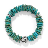 Turquoise beaded bracelet with silver bead