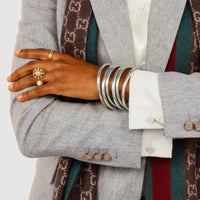 BuDhaGirl | Silver All Weather Bangles® (Set of 6) - Serenity Prayer