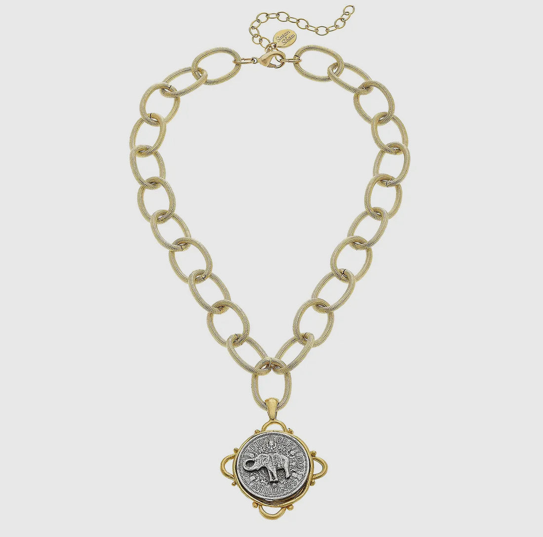 Susan Shaw | Two Tone Elephant Necklace