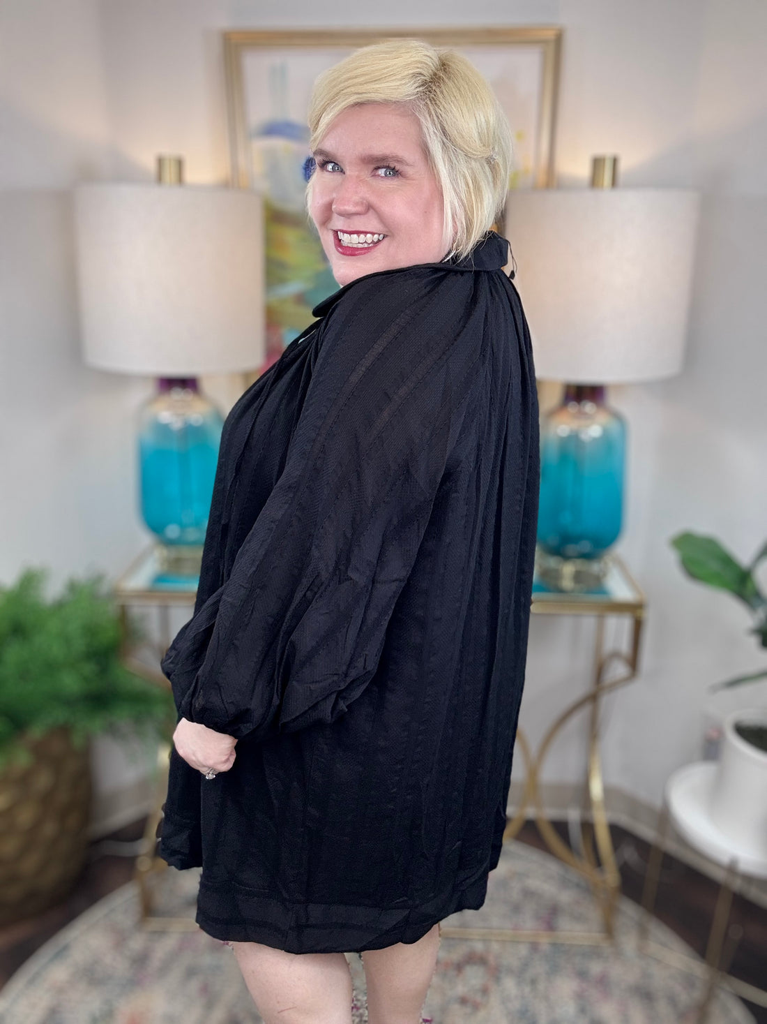 Tell Me Everything Curvy Dress-Black
