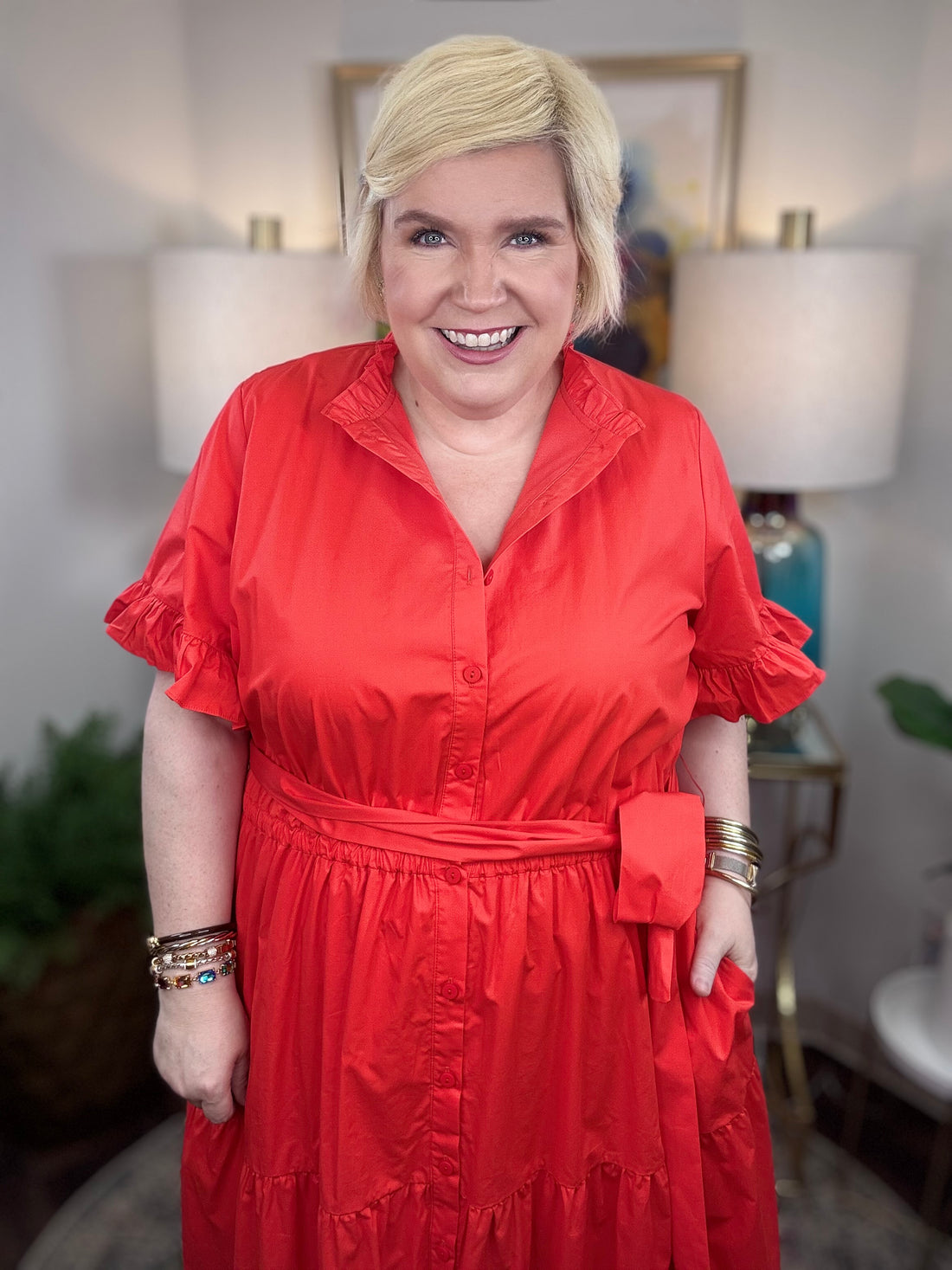 Lady In Red Curvy Dress