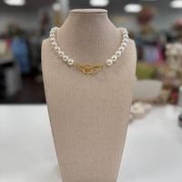 Taking A Turn Necklace-Pearl