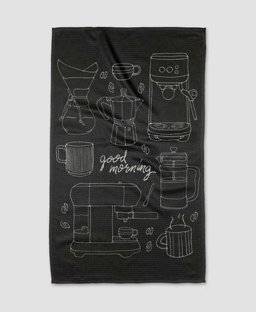 Geometry Good Morning Coffee Tea Towel